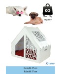 Ahşap Köpek Kulübesi Dekoratif Köpek Evi Beyaz Renk Seperatör Model